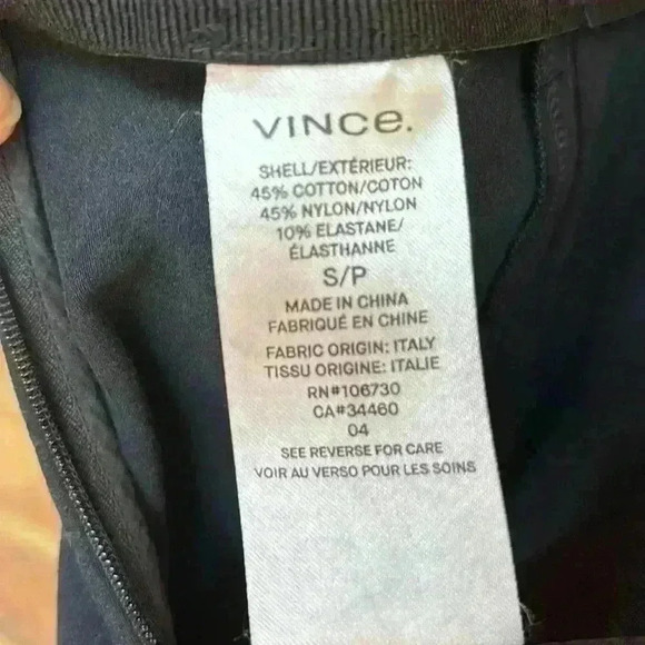 Vince Navy elastic waist with side zipper skinny pants trousers - Picture 7 of 10